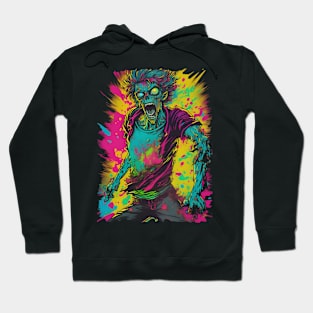 Zombie color blast comic book style Hoodie